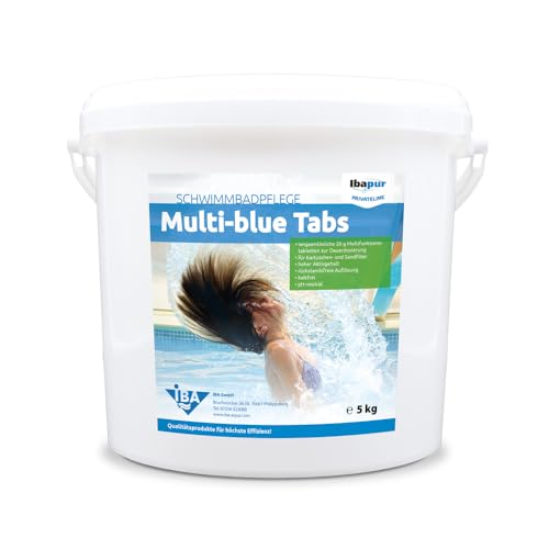 IBA 5 kg Multi-Blue Tabletten 4in1 20 g Chlortabletten Sand-, Kartuschenfilter, Klareffekt von IBA