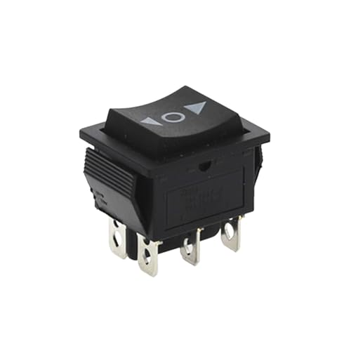 1 Stück KCD4 schwarzer Wippschalter Netzschalter EIN-AUS-EIN 3 Positionen 6-poliger Pfeil-Reset 16A 250VAC/ 20A 125VAC(Black) von IBADFPLG