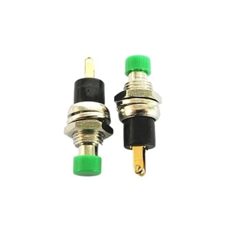 1 Stück PB05A PBS-110 selbstsichernder Schalter, Öffnung 7 mm, kleiner mit Schloss, 2 goldene Füße(Green x1PC) von IBADFPLG