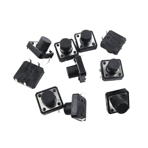 10 Stück/Los 12 x 12 x 9 mm Schalter, Kupferstift, steckbar, kleiner Knopfschalter, 12 x 12 x 9 mm(Green) von IBADFPLG