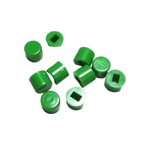 10 Stück/Los A28 selbstsichernde Schalterkappe, Größe 6 x 5 mm, Schlüsselabdeckung, passend for 5,8/7/8/8,5 selbstsichernder Schalterschlüssel, rechteckiges Loch 3 x 2 mm(Green-10PCS) von IBADFPLG