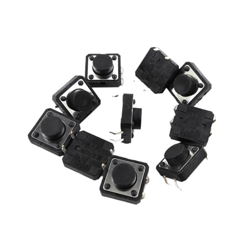10 TEILE/LOS 12 * 12 * 6 MM DC12V 0,5 A 4-pin in-line kleine taste schalter 12x12x6 kupfer pin spielzeug schalter(Orange) von IBADFPLG