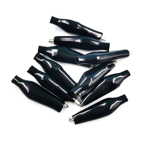10PCS kleine Krokodilklemme Stecker elektronische Drahtklemme Spielzeug Teile Technologie Zubehör(Black x10PCS) von IBADFPLG