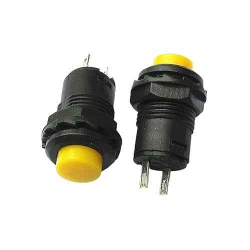 1PCS DS-428/427 runde taste schalter mit selbstsperrende/entriegelung selbst-zurücksetzen taste schalter 12MM(Yellow,Unlock 1PC) von IBADFPLG