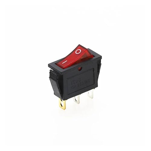 1PCS KCD3 Wippschalter EIN-AUS 2-Positionen 3-Pin Ausrüstung mit Licht Netzschalter 16A 250VAC/ 20A 125VAC(Red) von IBADFPLG