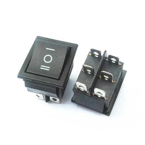 1PCS KCD4 schwarz wippschalter 25x31mm 3 modus 6-pin boot schalter 16A AC250V 20A AC125V(Black No-light x1PC) von IBADFPLG