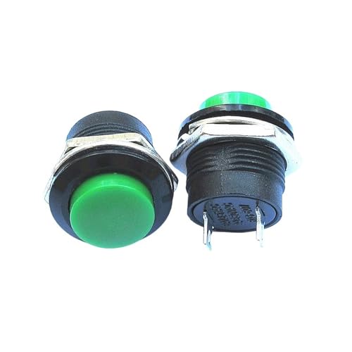 2PCS R13-507 Serie Druckschalter 16MM selbstrückstellender Druckschalter rund(Dark Green x2PCS) von IBADFPLG