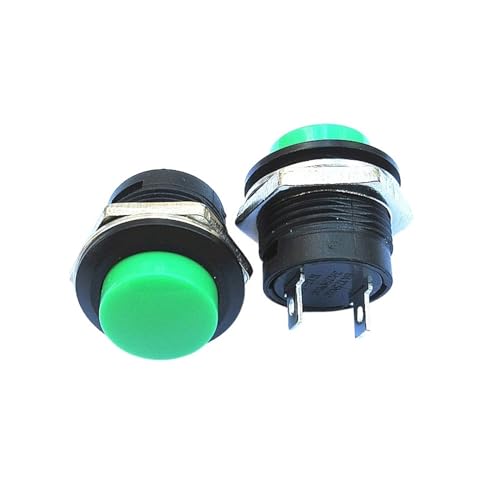 2PCS R13-507 Serie Druckschalter 16MM selbstrückstellender Druckschalter rund(Green x2PCS) von IBADFPLG