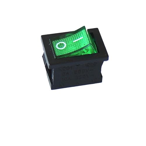 5PCS KCD1-102N ON/OFF grün beleuchteter Wippschalter 6A 250V / 10A 125V kleiner Schalter von IBADFPLG