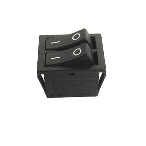 5PCS KCD6 doppel rocker schalter rot/grün/schwarz hintergrundbeleuchtung 2 pole 6 pin power-taste backform heizung teile(Black 2M6P) von IBADFPLG