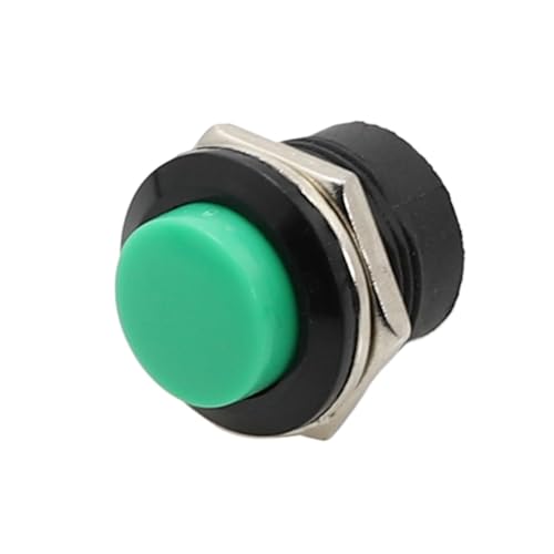 6er-Pack R13-507 sofortiger einpoliger Umschalt-Tastenschalter ohne runde Kappe AC 6A/125V 3A/250V 6 Farben(Green) von IBADFPLG