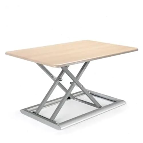 IBADFPLG ID-30 Aluminium, einfache Höhenverstellung, Sitz-Steh-Schreibtischlift, faltbarer Laptop-Schreibtisch, Monitorständer mit Tastaturablage(Light Brown) von IBADFPLG