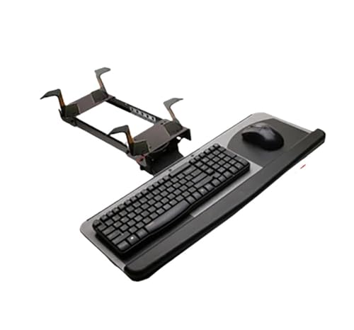 IBADFPLG LK06AD Ergonomischer verschiebbarer, neigbarer XL-Handgelenkauflage-Tastaturständer mit zwei Mauspads for Computertisch, Tastaturablageständer(LK06AD) von IBADFPLG