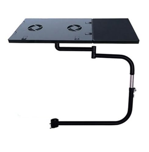 IBADFPLG Vollbeweglicher Stuhl-Clip-Tastaturständer, Laptop-Schreibtisch, Mauspad, Laptopständer mit Lüfter(Black) von IBADFPLG