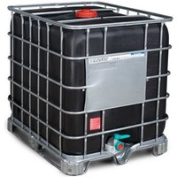 IBC Recobulk, Gefahrgut-Ausführung, Stahlkufen, 1.000 Liter, Öffnung NW150, Auslauf NW50, UV-Schutz von Denios