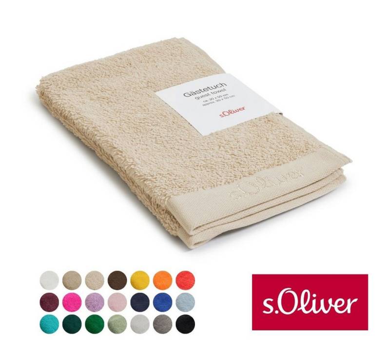 s.Oliver Gästehandtuch s.Oliver, Premium Qualität, 600 gr/m², auch als Sets erhältlich, Walkfrottier (1-St), große Farbauswahl, auch als Duschtuch, Waschhandschuh, Handtuch von s.Oliver
