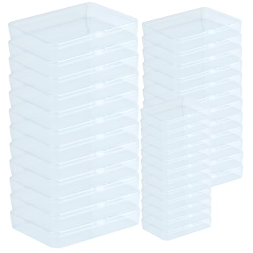 IBEQUEM 36 Pcs Mini Storage Containers, Mixed Sizes Small Rectangular Clear Plastic Storage Containers Box with Hinged Lid for Beads, Organizie Tiny Items, Other Craft Projects IBEQUEM 36 Pcs Mini Storage Containers, Mixed Sizes Small Rectangular Clear Plastic Storage Containers Box with Hinged Lid for Beads, Organizie Tiny Items, Other Craft Projects von IBEQUEM