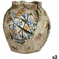 Dekorative Figur Gartenvase Polyresin 27 x 27 x 27 cm (2 Stück) von IBERGARDEN