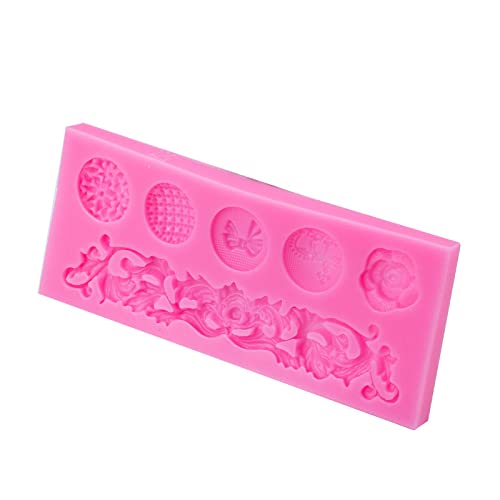 Fondant Molds 2 Stück Blumenranken umgebende Fondant Kuchen Silikonform, Schokolade, Backen, dekorative Tropfen, Kleber, Tonform von IBEV