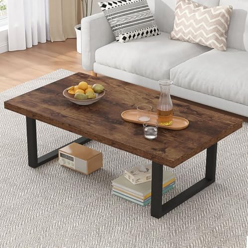 IBF Ländliches Braun Wohnzimmertisch, Schlichter industrieller rechteckiger Couchtisch, moderner minimalistischer Bauernhaus Holz Mitteltisch für Schlafzimmer Büro IBF Ländliches Braun Wohnzimmertisch, Schlichter industrieller rechteckiger Couchtisch, moderner minimalistischer Bauernhaus Holz Mitteltisch für Schlafzimmer Büro von IBF