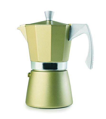 IBILI - Express-Kaffeekocher Evva Golden, 6 Tassen, 300 ml, Aluminiumdruckguss, für Induktionsherde geeignet von IBILI