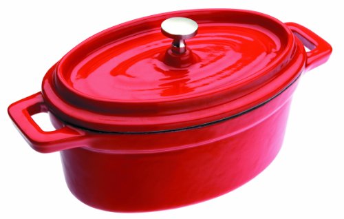 IBILI Mini COCOTTE OVAL ROJA 15x10x6 cm, Stainless Steel, schwarz/gelb/transparent, 13 cm von IBILI