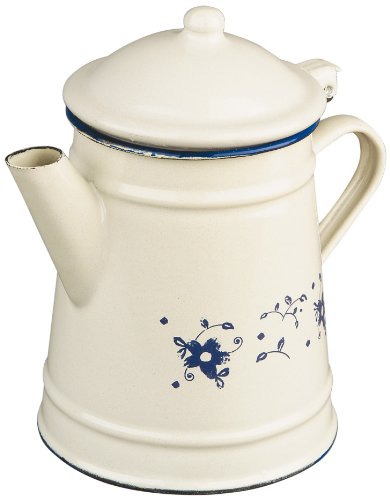 IBILI 918710 Sena konisch emaillierter Stahl Kaffee Topf, weiß / blau, 1 Liter von IBILI