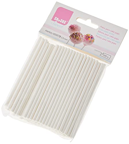 IBILI Palos para Cake POPS 10 cm X 100 PC 3,50, Stainless Steel, weiß, 17 x 10 x 4 cm, 100-Einheiten von IBILI