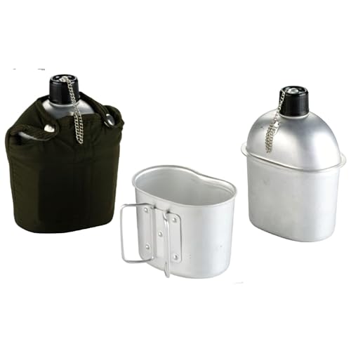 IBILI 720500 CANTIMPLORA ALUMINIO Army 1 LT, Stainless Steel, Silber/grün, 13 x 8 x 18 cm von IBILI