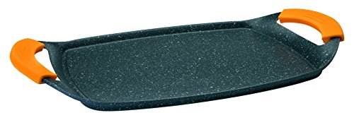 IBILI Grill PLANCHA Basic Stone 36X22,50 cm, Stainless Steel, schwarz/orange, 28 cm von IBILI