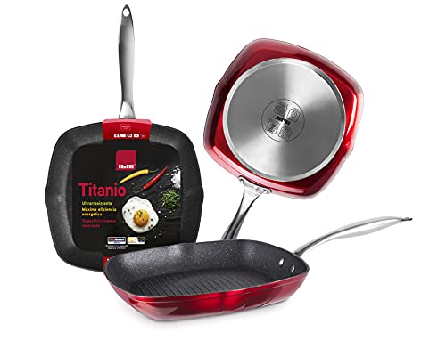 IBILI - Grillpfanne Red Rock, 28 x 28 cm, Aluminium, Anti-Haft-Beschichtung Quantanium, geeignet für Induktion IBILI - Grillpfanne Red Rock, 28 x 28 cm, Aluminium, Anti-Haft-Beschichtung Quantanium, geeignet für Induktion von IBILI