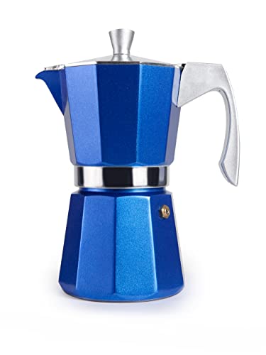 IBILI - Express-Kaffeekocher Evva Blue, 6 Tassen, 300 ml, Aluminiumdruckguss, für Induktionsherde geeignet von IBILI