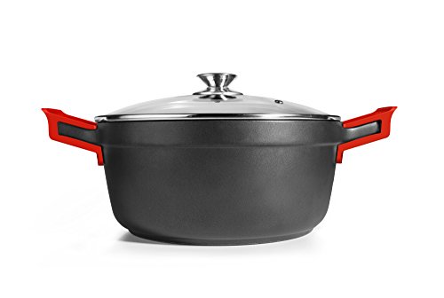 IBILI - Kasserolle Excellent, Titan, aus geschmiedetem Aluminium, Deckel aus Glas und Griffe aus Silikon, 20 cm, Anti-Haft, geeignet für Induktion IBILI - Kasserolle Excellent, Titan, aus geschmiedetem Aluminium, Deckel aus Glas und Griffe aus Silikon, 20 cm, Anti-Haft, geeignet für Induktion von IBILI