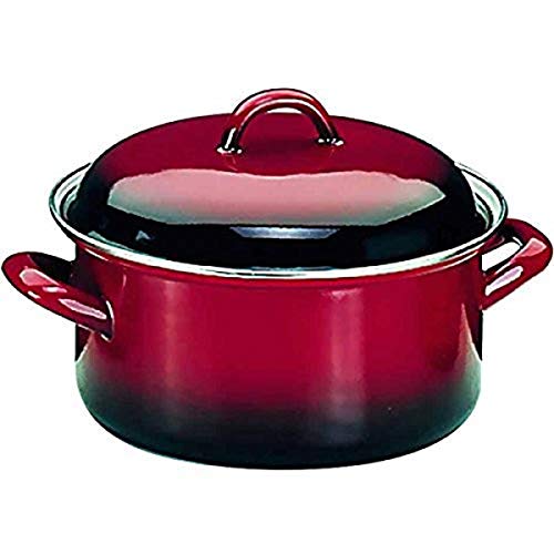 IBILI OLLA RECTA Con TAPA VOLCAN 28 CMS, Stainless Steel, rot/schwarz, 28 cm, 2-Einheiten von IBILI