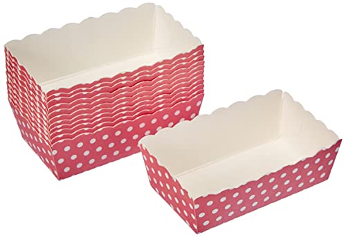 Ibili Muffinförmchen-Set, rechteckig, Papier, rosa/weiß, 9.5 x 3.2 x 5.5 cm, 12 Stück von IBILI