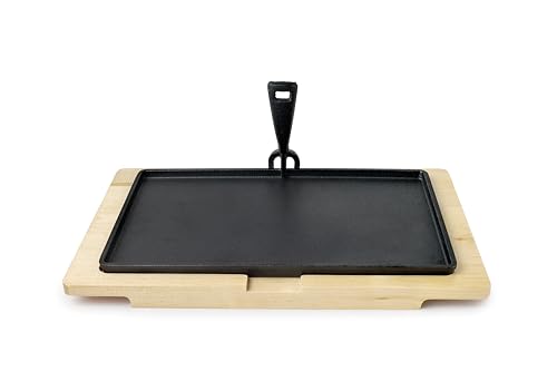 IBILI Rechteckiger Teller aus Gusseisen, 34 x 20 cm mit Sockel aus Buchenholz IBILI Rechteckiger Teller aus Gusseisen, 34 x 20 cm mit Sockel aus Buchenholz von IBILI