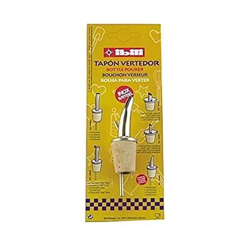 IBILI TAPON VERTEDOR Stand. Prisma-CROMADO, Stainless Steel, Silber/Braun, 9 x 3 x 2 cm von IBILI