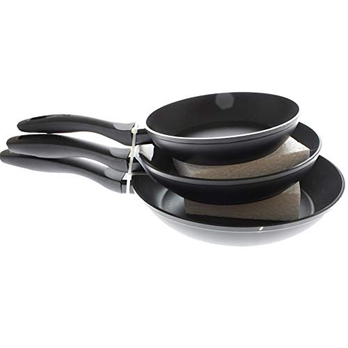 IBILI - Set mit 3 Pfannen Chef Style, 18, 22 und 26 cm, Aluminium, Anti-Haft, geeignet für Induktion von IBILI