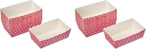 Ibili Muffinförmchen-Set, rechteckig, Papier, rosa/weiß, 9.5 x 3.2 x 5.5 cm, 12 Stück (Packung mit 2) von IBILI