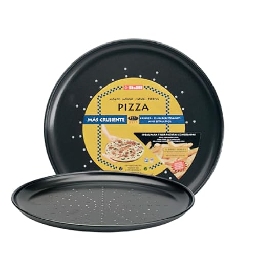 Ibili Pizzablech Moka 32 cm, Stahlblech, schwarz, 32 x 32 x 2 cm von IBILI