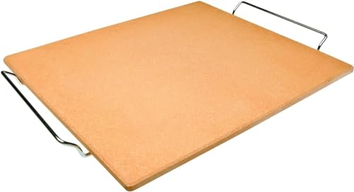 Ibili Pizzastein rechteckig, Keramik, orange/silber, 40 x 35 x 1.5 cm von IBILI