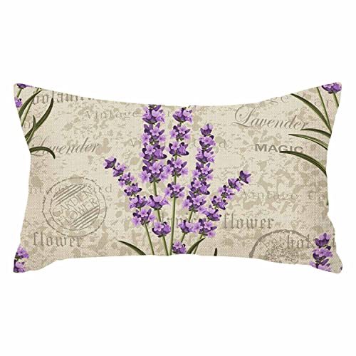 IBILIU Kissenbezug mit violettem Blumenmuster und Lavendeln auf Vintage-buntem Provence-Aroma-Kissenbezug, Heimdekoration, 30,5 x 50,8 cm IBILIU Kissenbezug mit violettem Blumenmuster und Lavendeln auf Vintage-buntem Provence-Aroma-Kissenbezug, Heimdekoration, 30,5 x 50,8 cm von IBILIU