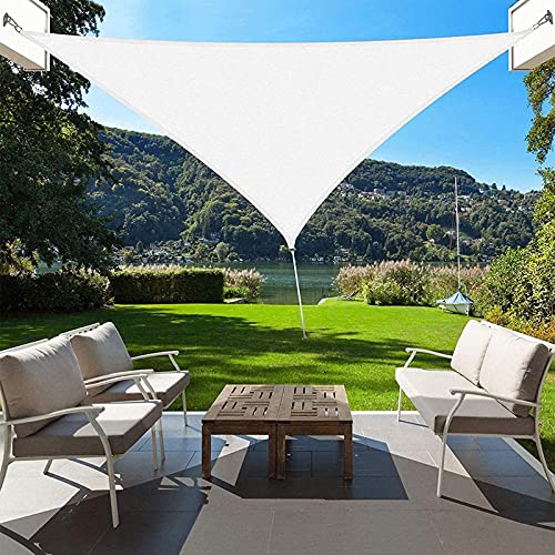 IBIZSAIL Markise Wasserdicht 95% UV Sonnenschutz - Gebogenes Dreieck - Geeignet für Garten、 Balkon、 Outdoor - Weiss - 500 x 350 x 350 cm von IBIZSAIL