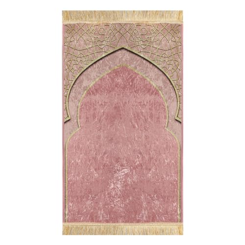 IBLUELOVER Muslimischer Gebetsteppich Frauen Männer Kinder Islamisches Gebetsteppich Janamaz Sajadah Weicher Salah Teppich Bayram Ramadan Janamaz Teppich Matte Gebetsmatte von IBLUELOVER