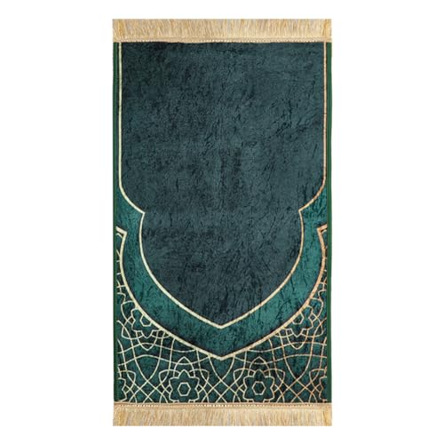 IBLUELOVER Muslimischer Gebetsteppich Frauen Männer Kinder Islamisches Gebetsteppich Janamaz Sajadah Weicher Salah Teppich Bayram Ramadan Janamaz Teppich Matte Gebetsmatte von IBLUELOVER