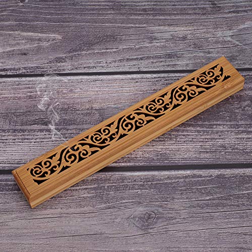 IBLUELOVER Weihrauchhalter Weihrauchbox Bambus Hohle Räucherstäbchenbox Weihrauchbrenner Retro Geschnitzt Aromatherapie Ornament Räucherkiste Adlerholz Sandelholz Räucherbox Teehaus Yoga Club Brenner von IBLUELOVER