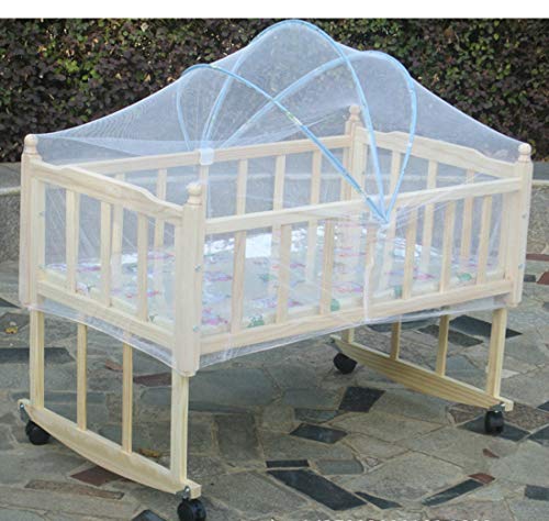 Moskitonetz Babybett Mückennetz Kinderbett Bogen Insektennetz Keine Hautirritationen Universal Mosquito Nets für Stubenwagen Laufstall Baldachin Reisebett Universal Fliegennetz mit Gummizug Schnalle von IBLUELOVER