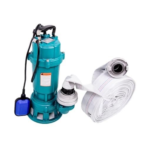 Fäkalienpumpe mit Schneidmesser 1500 W 230V mit Schwimmerschalter und mit/ohne 20 oder 30 Meter Feuerwehrschlauch Storz C Kupllung (mit 30 M Schlauch) von IBO