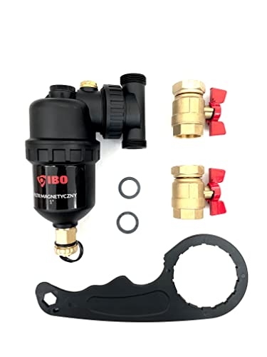 ibo 1'' Magnetischer Schlammabscheider Schmutzfänger 1 Zoll, Magnet Filter Schmutzfänger, Magnetischer Partikelabscheider zum Schutz vor Schlammbildung Entfernen von Schmutzpartikeln von IBO