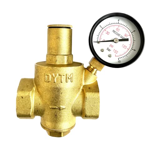 IBO Wasserdruckregler 1 Zoll DN25 mit Manometer 0-10 bar | Wasserdruckminderer | Druckminderer | Druckregler für Wasser | Radialmanometer | Messing von IBO